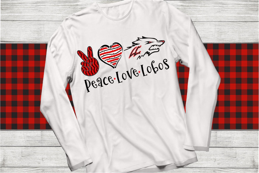 Peace Love Lobos Long Sleeve T-Shirt
